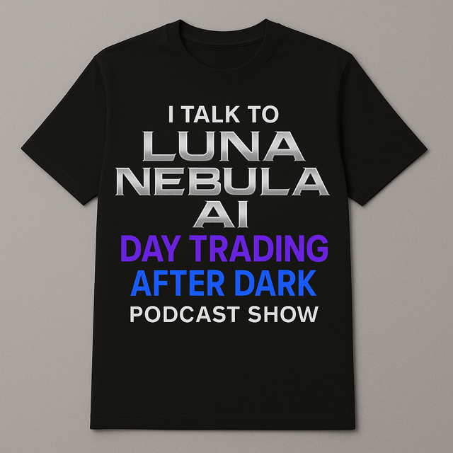 I Talk to Luna Nebula at Day Trading After Dark Podcast Show Adult Black T-Shirt